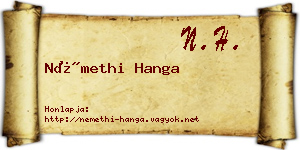 Némethi Hanga névjegykártya
